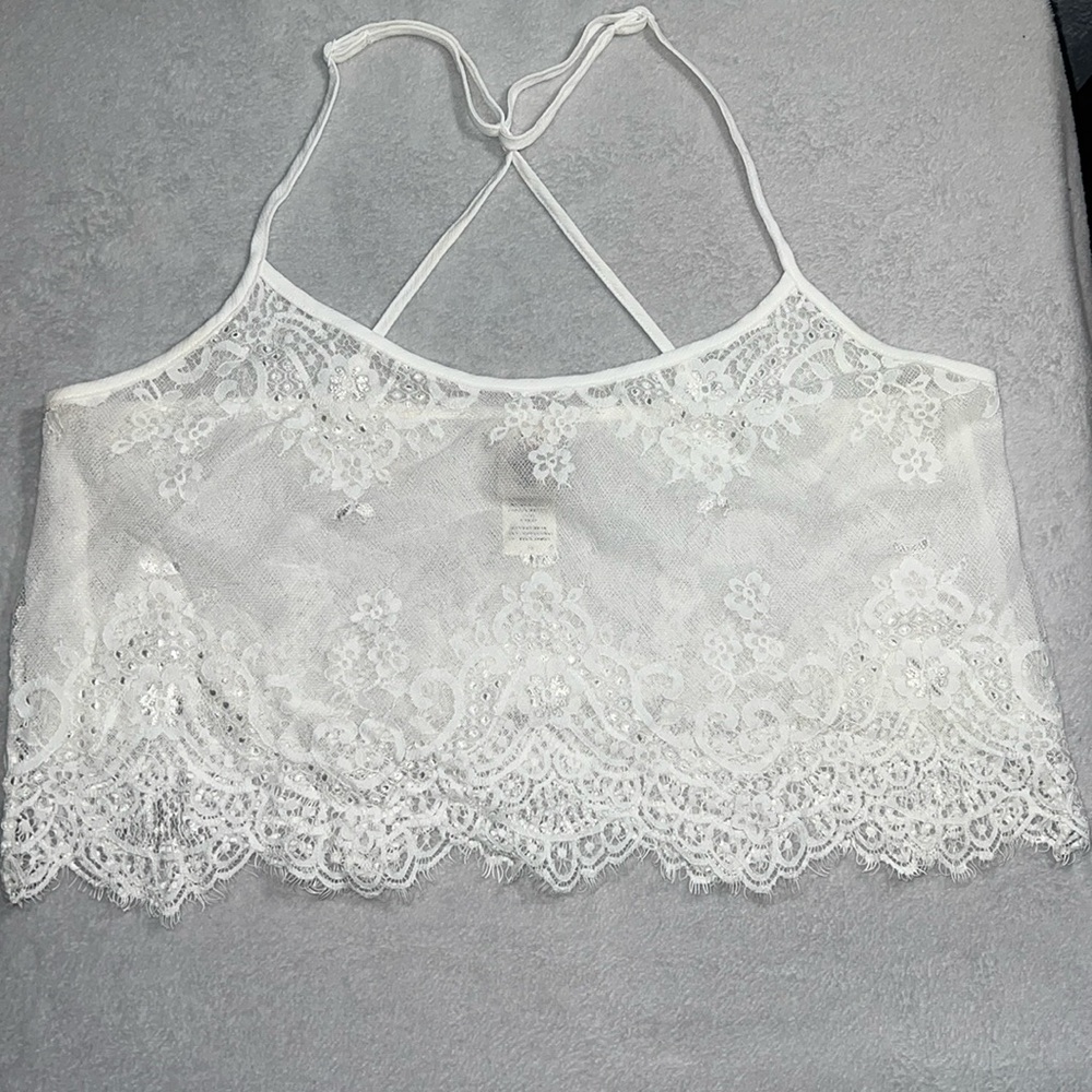 In Bloom lace cami pullover